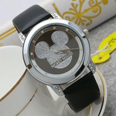 New Mickey Mouse Kids Watches Women Children Quartz Watch Fashion  Ladies Watch Female Student Watch Crystal Diamond Clock