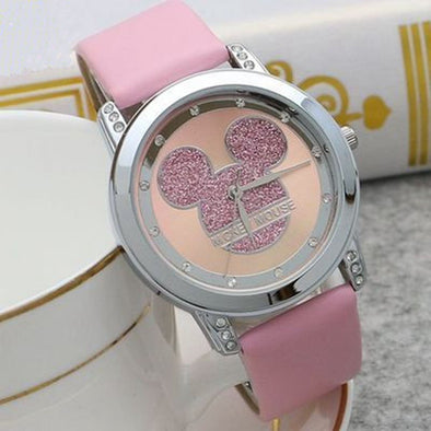 New Mickey Mouse Kids Watches Women Children Quartz Watch Fashion  Ladies Watch Female Student Watch Crystal Diamond Clock