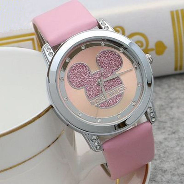 New Mickey Mouse Kids Watches Women Children Quartz Watch Fashion  Ladies Watch Female Student Watch Crystal Diamond Clock