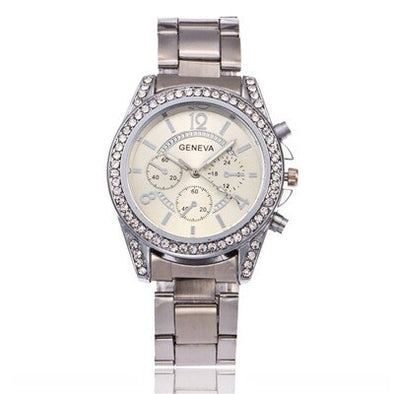 Luxury Geneva Brand Women's Watches Fashion 2019 Casual Couple Watch stainless steel Quartz Ladies Wristwatches Relogio Feminino
