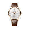 LOBINNI Mens Waterproof Leather/Steel Strap Month Week Date Dial Business Automatic Mechanical Wrist Watch - Silver