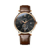 LOBINNI Mens Waterproof Leather/Steel Strap Month Week Date Dial Business Automatic Mechanical Wrist Watch - Silver