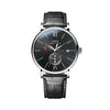 LOBINNI Mens Waterproof Leather/Steel Strap Month Week Date Dial Business Automatic Mechanical Wrist Watch - Silver