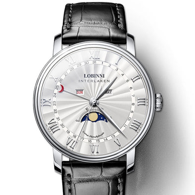 Switzerland Luxury Brand LOBINNI Men Watches Sapphire Waterproof Moon Phase relogio masculino Japan MIYOTA Movement Clock L3603-