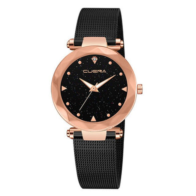 CUENA Classic Hot Luxury Women Stainless Steel Analog Quartz Analog Quartz Wristwatches Buckle Wrist Watches For Women
