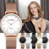 CUENA Women Wrist Watch Fashion Mesh Band Stainless Steel Analog Quartz Bracelet woman watches minimalistic watch female