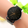 2019 Fashion Round Couple Watch Hot Sale Black and White Brown Dial Leather Pointer Male and Female Student Temperament Watch