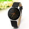 2019 Fashion Round Couple Watch Hot Sale Black and White Brown Dial Leather Pointer Male and Female Student Temperament Watch