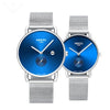 2019new simple couple watch luminous waterproof quartz watch stainless steel mesh with ultra-thin student watch trending product