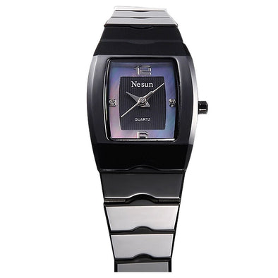 Nesun Switzerland Women's Watches Luxury Brand Wristwatches Japan Quartz Movement Watch Women Space Ceramic Clock N6311-2