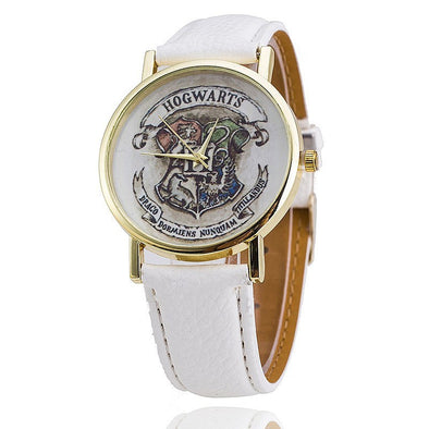 Casual lovers' watches  leather deployment bucket Wrist Watches 3Bar Waterproof  Geneva Quartz Harry Potter Medal Watches