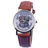 Casual lovers' watches  leather deployment bucket Wrist Watches 3Bar Waterproof  Geneva Quartz Harry Potter Medal Watches