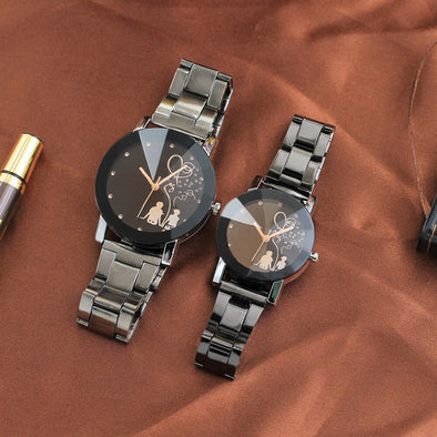 Hot 2019 New Student Couple Stylish Glass Steel Band Quartz Watch парные часы
