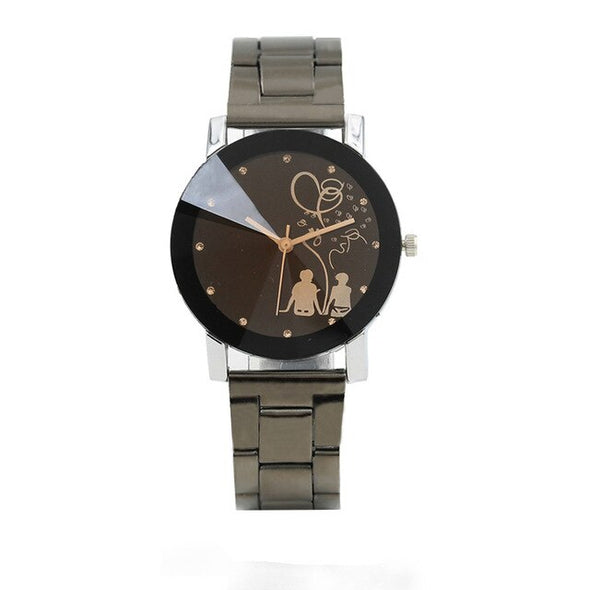 Hot 2019 New Student Couple Stylish Glass Steel Band Quartz Watch парные часы