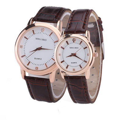 Elegant Lovers Watches Simple Roman Numerals Leather Strap Couple Wrist Watch Waterproof Gifts for Lovers Men Women Dress Clock