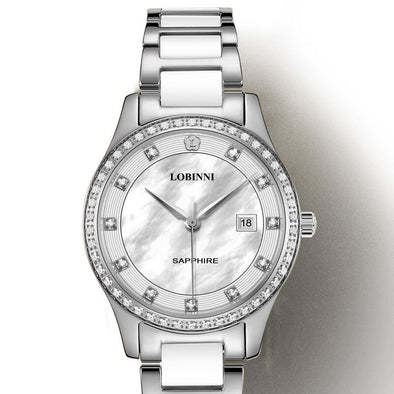 Switzerland Luxury Brand Wristwatches LOBINNI Japan Import Quartz Watch Women Fashion Diamond Water Resistant Lady Clock L2005L