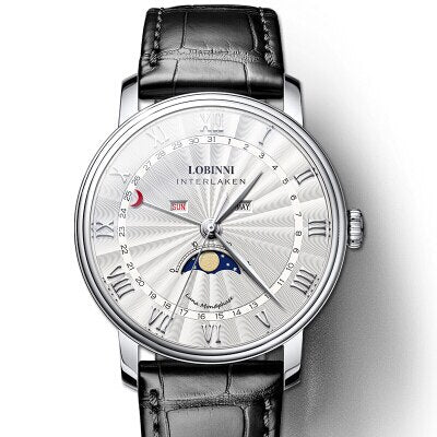 LOBINNI Luxury Brand Men's Watch Switzerland Watch Men Sapphire Waterproof Moon Phase reloj hombre Japan Miyota Movement L3603M2