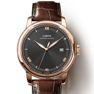 LOBINNI Automatic Mechanical Watch Men Top Brand Mens Watches 50m Waterproof Sapphire Man Wristwatch Man Hour Male orologio uomo