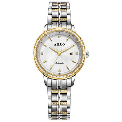 FRANCE Women's Watches Luxury Brand AILUO Japan Automatic Mechanical Wristwatch Women Zircon Sapphire Crystal Waterproof A6111