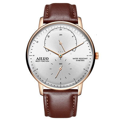 New FRANCE AILUO Men‘s’ Watches Luxury Brand Ultra-thin Watch Men Sapphire Waterproof reloj hombre Quartz Movement Clock A7606