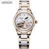 NESUN Fashion Women Automatic Mechanical Wrist Watch Top Luxury Brand Moon Phase Clock Waterproof Ladies Casual Ceramic Watch