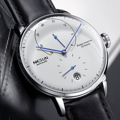 Nesun Men watches Brand Luxury Automatic Mechanical Watch Leather sapphire Waterproof Relogio Masculi Energy Display Clock N9603