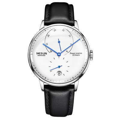 Nesun Men watches Brand Luxury Automatic Mechanical Watch Leather sapphire Waterproof Relogio Masculi Energy Display Clock N9603