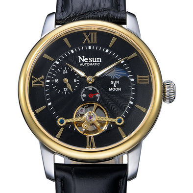 Nesun Skeleton Tourbillon Switzerland Watch Men Luxury Brand Automatic Self-wind Men's Watches Sapphire Waterproof clock N9031-3
