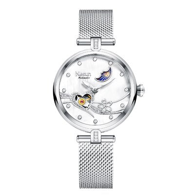 Switzerland Luxury Brand Nesun Women Watch Japan Original Automatic MOVT Wristwatches 50M Waterproof Skeleton Lady clock N9062-4