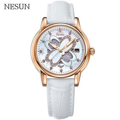 Nesun Women's Creative Fashion Luxury Top Brand Watches Women Waterproof Diamond Analog Quartz Wristwatches Relogio Feminino