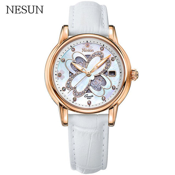 Nesun Women's Creative Fashion Luxury Top Brand Watches Women Waterproof Diamond Analog Quartz Wristwatches Relogio Feminino