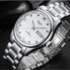 2018 New Fashion Men Watch Waterproof Week Calendar Rhinestone Stainless Steel Business Automatic Watch Men Watch Male Clock