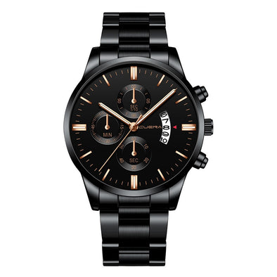 CUENA Men Wrist Watch Fashion Military Stainless Steel Analog Date Sport Quartz erkek kol saati montre homme 2019 luxe de marque