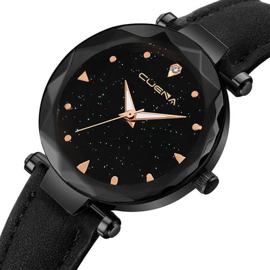 Top Brand CUENA Women's Quartz Watches Leather Watches Woman Casual Sport Clock Male Fashion Wristwatch Relogio Masculino