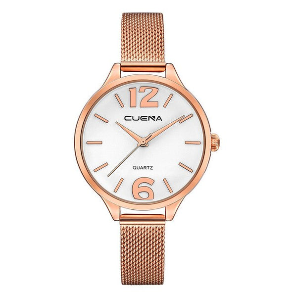 CUENA Brand Watches Women Fashion Luxury Watch Ladies Quartz Stainless Steel Clock Relojes Mujer Montre Femme Relogio Feminino