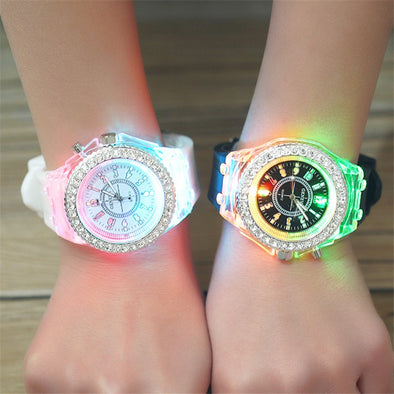 School Boy Girl  Watches Electronic Colorful Light Source Sister brother Birthday kids Gift Clock Fashion Children's Wrist Watch