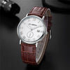 High Quality Fashion Men Casual Checkers Faux Leather Quartz Analog Wrist Watch Top Selling Clock