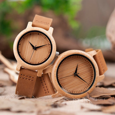 BOBO BIRD A09 Ladies Casual Quartz Watches Natural Bamboo Watch Top Brand Unique Watches For Couple in Gift Box