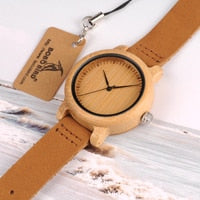 BOBO BIRD Lovers Wood Watches for Women Men Leather Band Bamboo Couple Casual Quartz Watches OEM as Gift