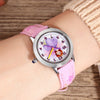 Original Disney Frozen Elsa Anna Sofia Princess Girl Leather Cartoon Children Watch Kids Lovely Gift For Student Clock FZ-54171