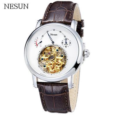 NESUN Luxury Business Men's Hollow Tourbillon Watch Automatic Mechanical Wristwatches Men Sapphire Waterproof Relogio Masculino