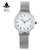Arabic Numbers dial design women's fashion watch ladies stainless steel silver quartz watches BGG brand Casual Couple watch