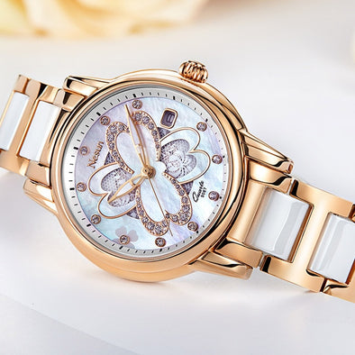 Nesun Creative Elegant Women Quartz Watches Waterproof Luxury Brand Classic Diamond Analog Wristwatches Clock Relogio Feminino