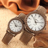 2 Pcs Hot Sales New Vintage leisure imitation wood pair watches men women lovers couple dress quartz wristwatch