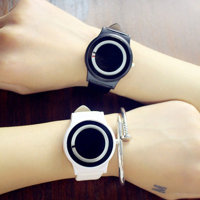 Couples Watch Harajuku Style Clock Candy Color PU Leather Strap Quartz Wrist Watches For Unisex Women Men TT@88
