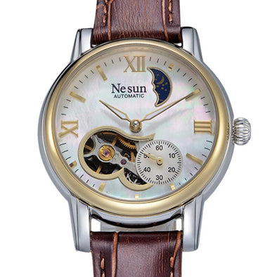 Switzerland New Luxury Brand Nesun Hollow Women Watch Automatic Self-Wind Genuine Leather Clock Waterproof Watches women N9061-7