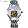 Nesun  2018 NEW  Men Tourbillon Mechanical Watch Waterproof Hollow Luminous   Transparent Dial Relogio Masculino