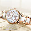 Watch Women 2018 Quartz Wristwatches Calendar Waterproof Luminous Rose gold Silver Watch Ceramic Band Women Watch Montre Homme