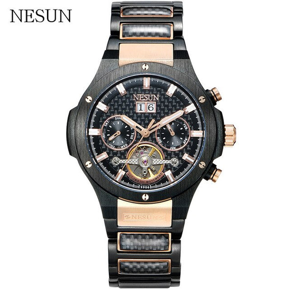 NESUN New Men Fashion Business Tourbillon Automatic Mechanical Wristwatches Sapphire Waterproof Sports Watches Relogio Masculino
