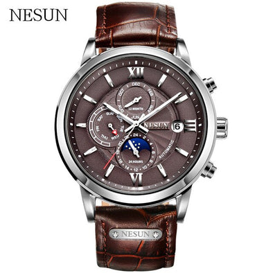 NESUN Men Luxury Top Brand Automatic Mechanical Wristwatches Luminous Sapphire Waterproof Sports Watches Clock Relogio Masculino